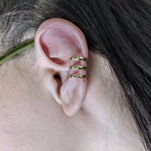 Tripple Ear Cuff - Gold. No Piercing